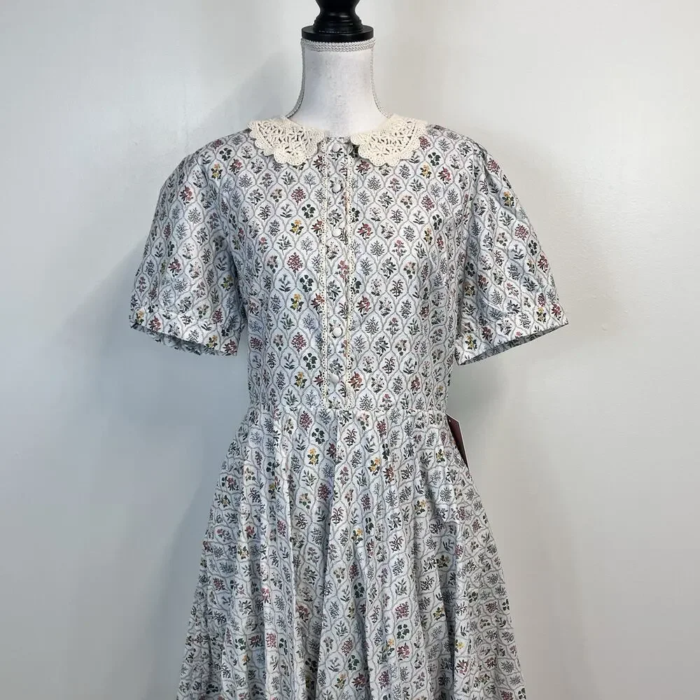 Ivy City Co. Dress size 12 Cambridge In Blue Wildflowers Floral Crochet Lace - Picture 3 of 13